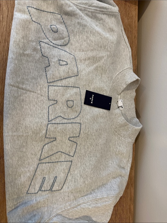 Parke Tops - Parke Light Gray Crewneck Sweatshirt with Stitched Logo